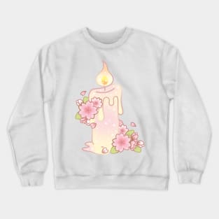 Magical Sakura Cherry Blossoms Floral Candle Stick Crewneck Sweatshirt